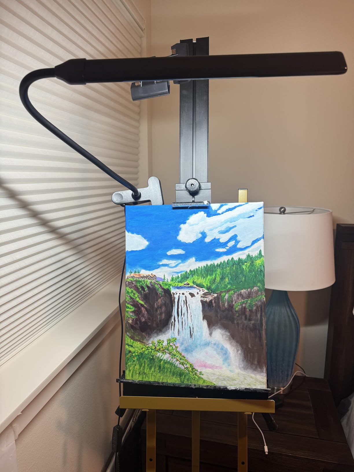 Black LED Easel Lamp Clip-On Art Light for Artists - 3 Colour Modes, 10-Level Dimmable Eye-Care Desk Lamp, Flexible 360° Gooseneck, USB Powered for Painting, Drawing, Headboards, Drafting Tables customer photo 2