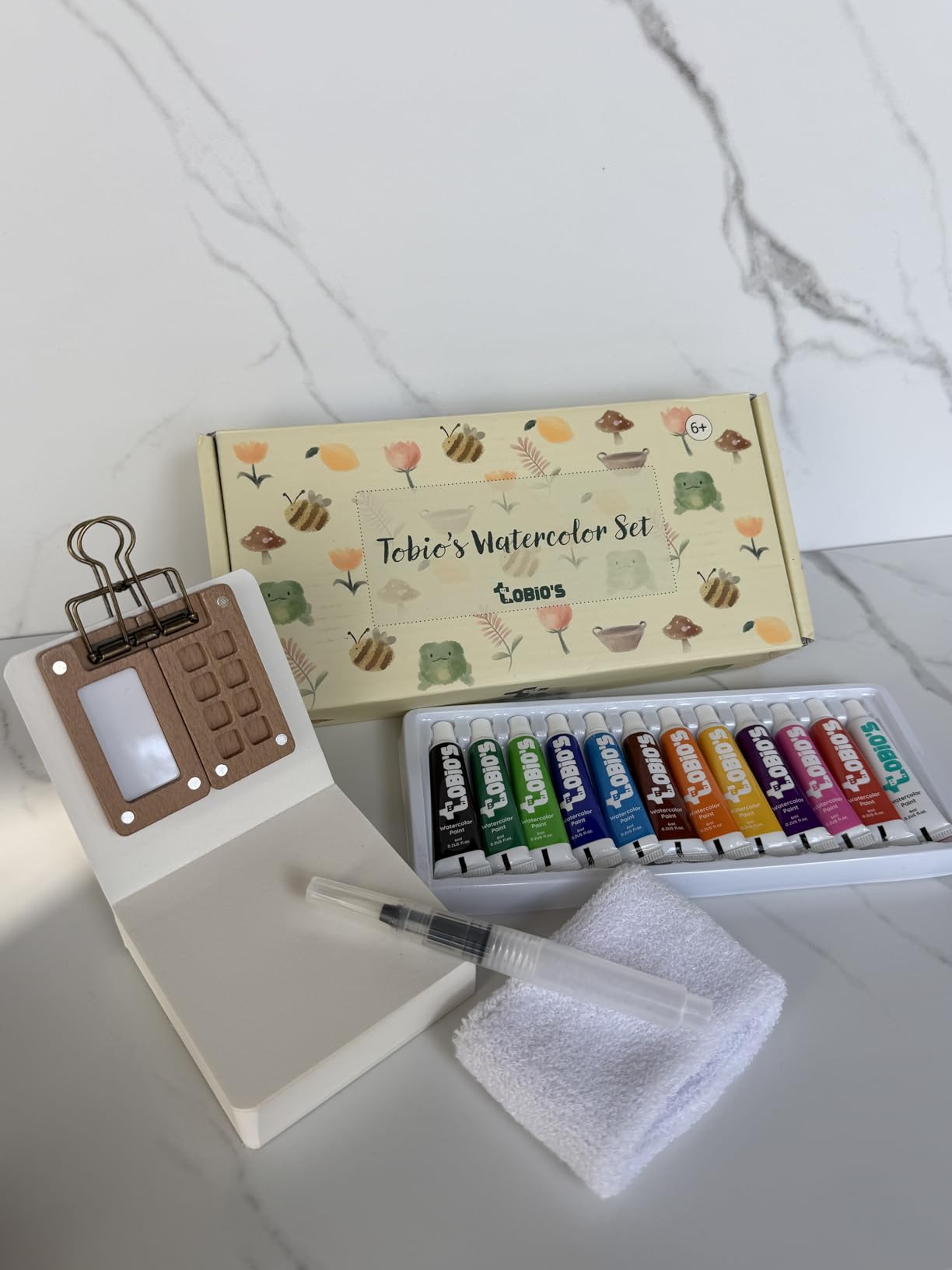 Tobios Mini Watercolor Kit, Travel Watercolor Set, Brush & Sketchbook customer photo 2