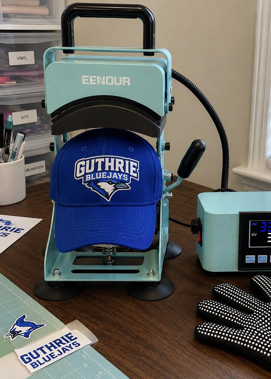EENOUR Hat Press, Hat Heat Press Machine with 2 Platens & Caps Stretcher, Hat Press Heat Machine for Caps with Memory Mode, Precise Time and Temperature Control, Heat Transfer Printing for Caps, Hats customer photo 1