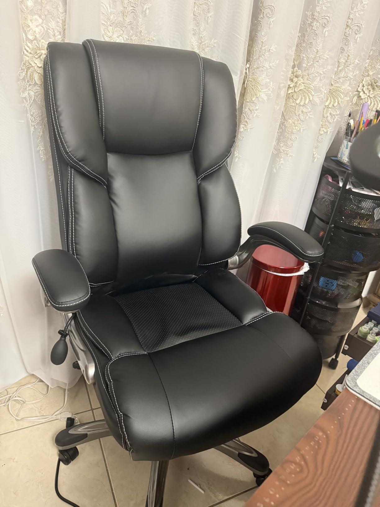COLAMY Ergonomic Executive Office Chair, High Back Desk Chair with Adjustable Lumbar Support, Flip-Up Armrests & Thick Seat Cushion, 90°–110° Reclining Computer Chair for Home Office customer photo 1