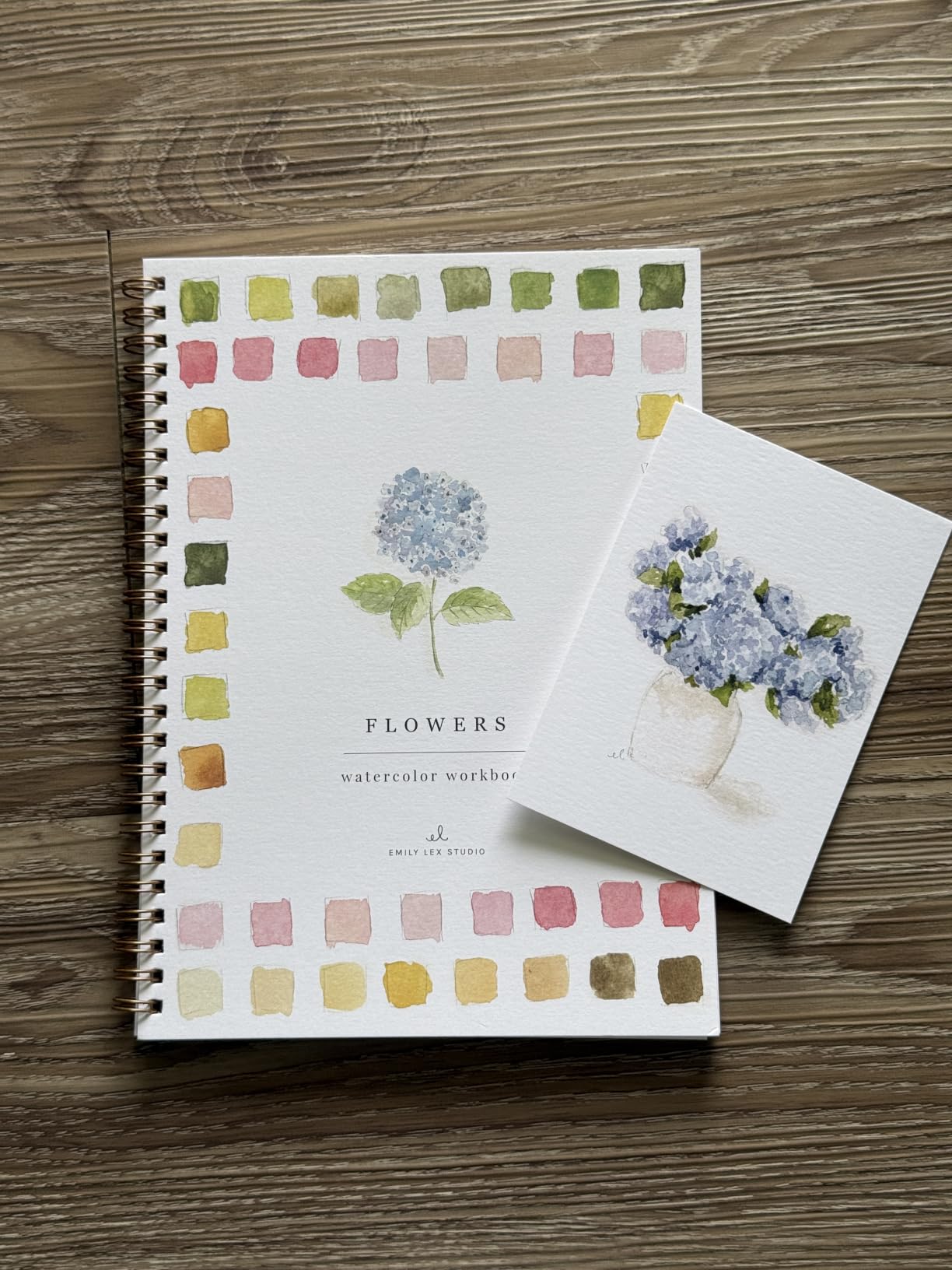 Flowers Watercolor Workbook by Emily Lex Studio, 12 Beginner Friendly Sketched Illustrations, Lay Flat Spiral Pages, 6.5 x 9 inch, 120lb Watercolor Paper customer photo 1