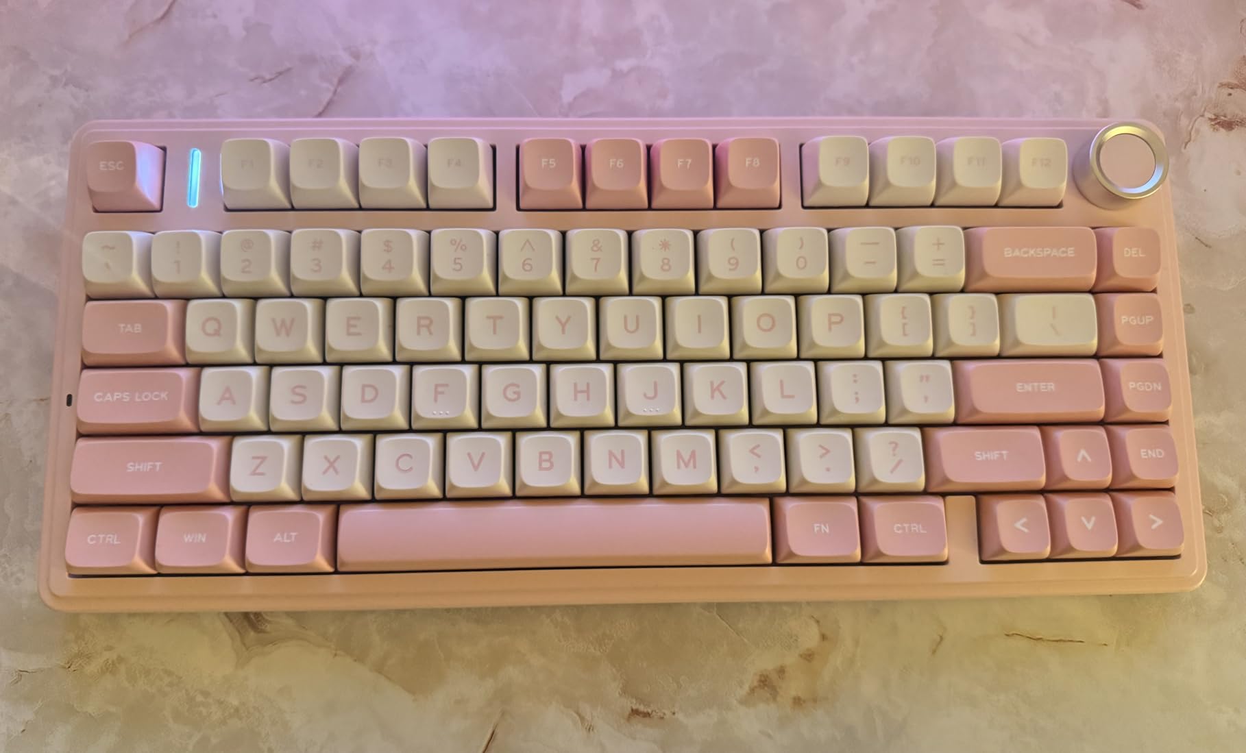 AULA F75 75% Wireless Mechanical Keyboard, Hot Swappable Creamy Keyboard, Pre-lubed Linear Switches, 2.4GHz/Type-C/BT5.0, RGB Backlit Gaming Keyboards(White&Brown) customer photo 1