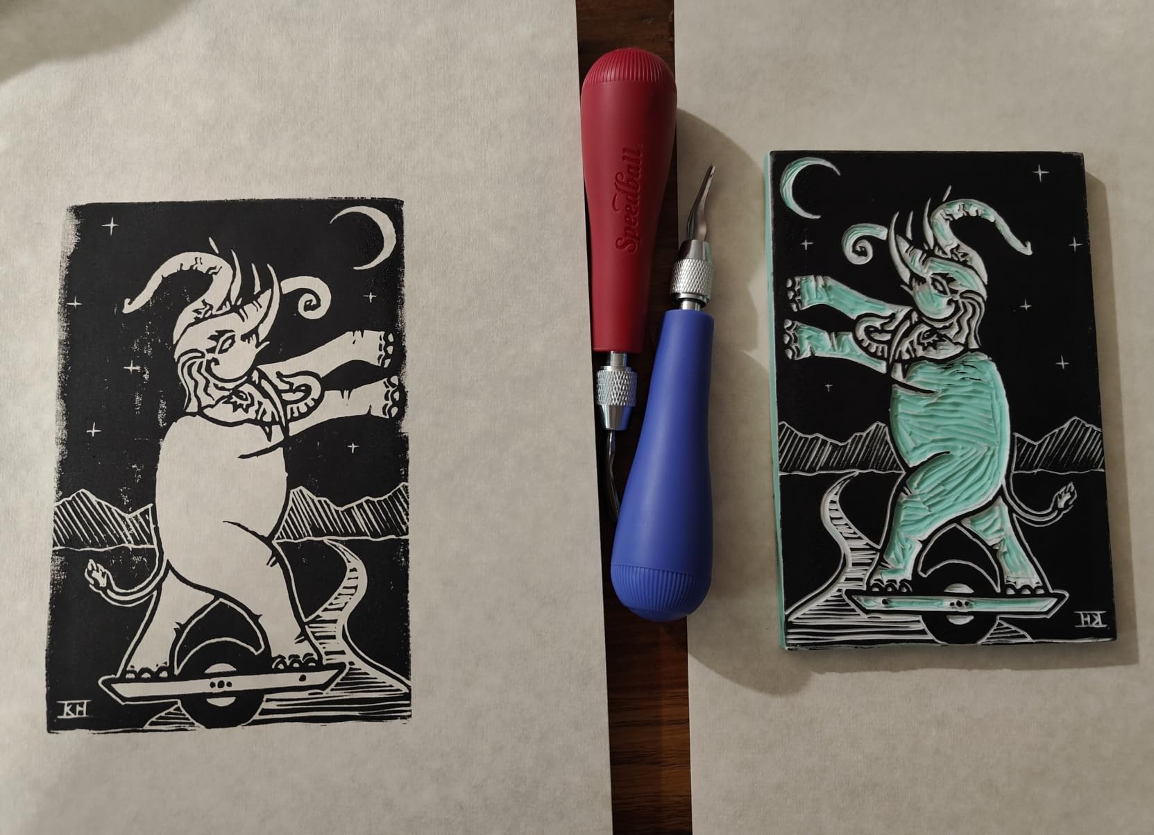 SGHUO Linocut Kit for Beginners, Stamp Making Set with Tools customer photo 1