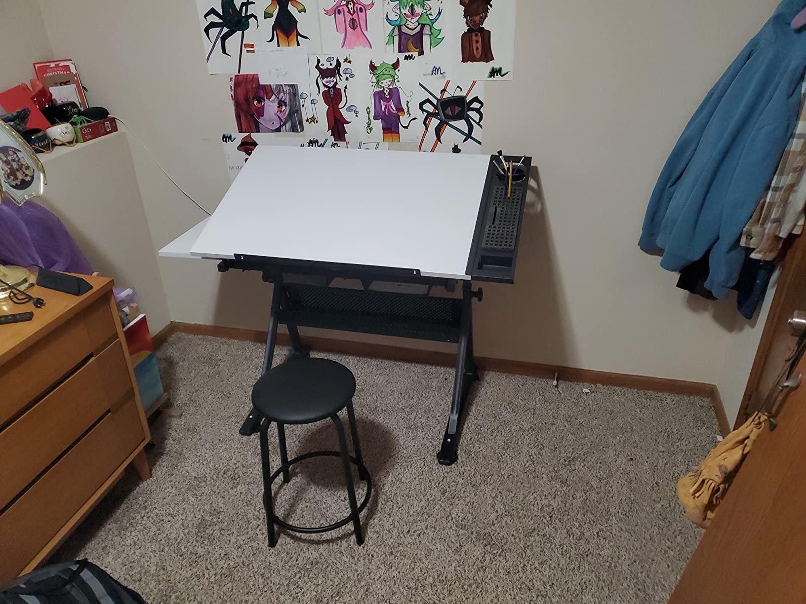 Studio Designs Fusion Drafting Table with Integrated LED Light Pad, Height & Angle Adjustable Tempered Glass Light Table, Artograph Light Pad, Storage Drawers & Side Shelf customer photo 1