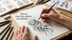 How to draw hair realistic and stylized