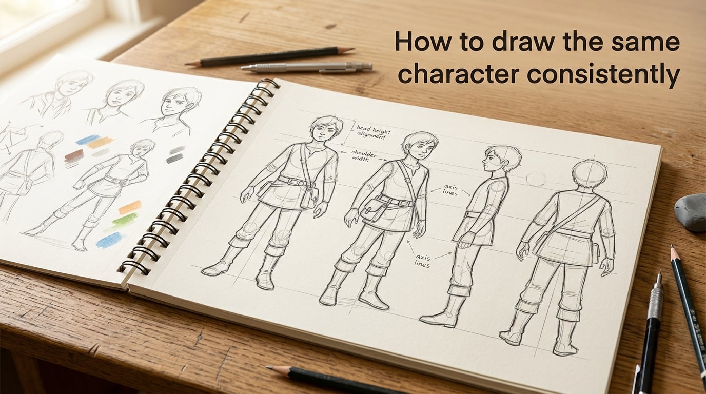 How to draw the same character consistently
