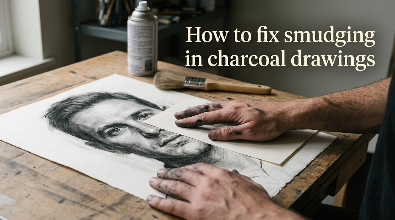 How to fix smudging in charcoal drawings