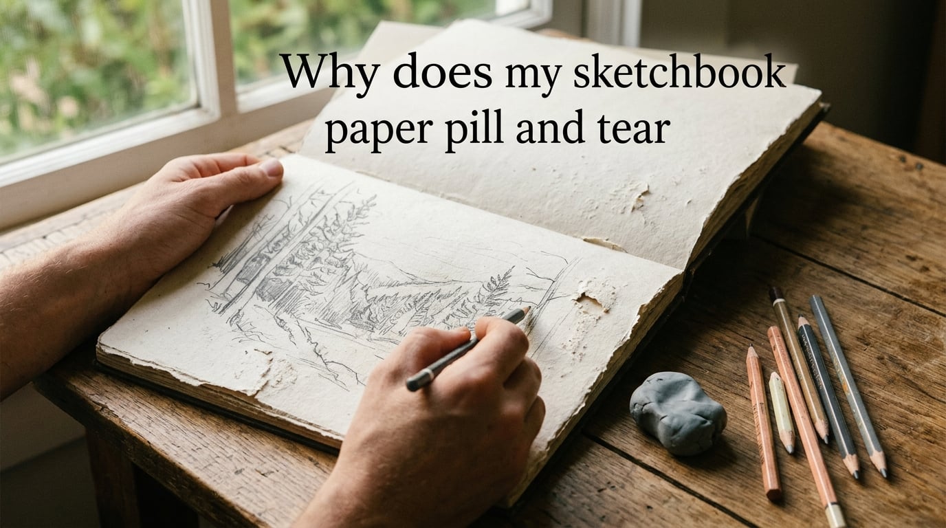 Why does my sketchbook paper pill and tear
