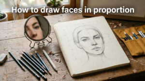How to draw faces in proportion