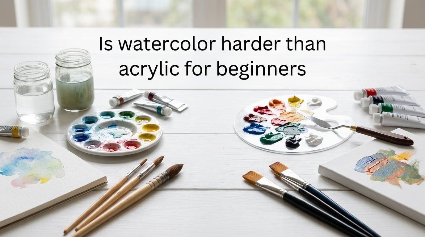Is watercolor harder than acrylic for beginners