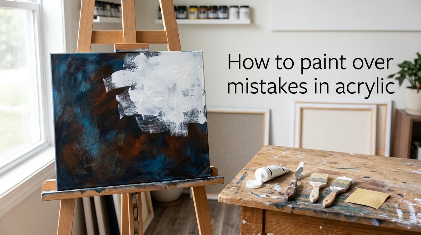 How to paint over mistakes in acrylic