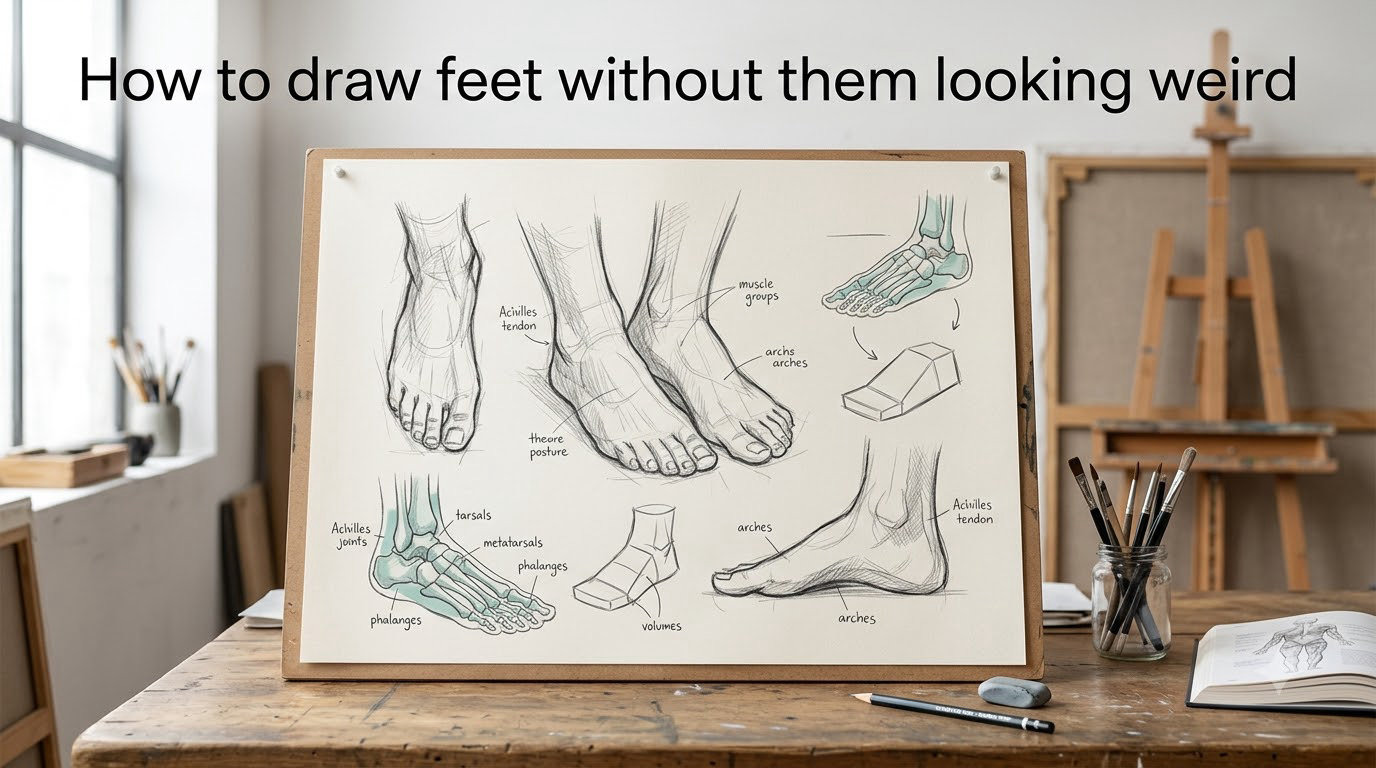 How to draw feet without them looking weird