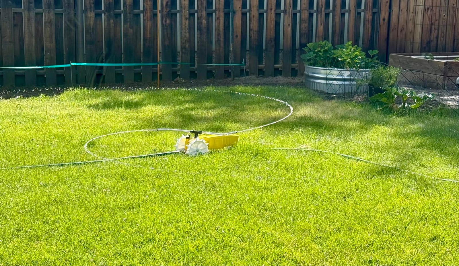 Nelson Rain Train 13,500 Square Feet Cast Iron Outdoor Lawn Traveling Water Sprinkler for Yard, and Garden, with Auto Shut Off, Yellow customer photo 2