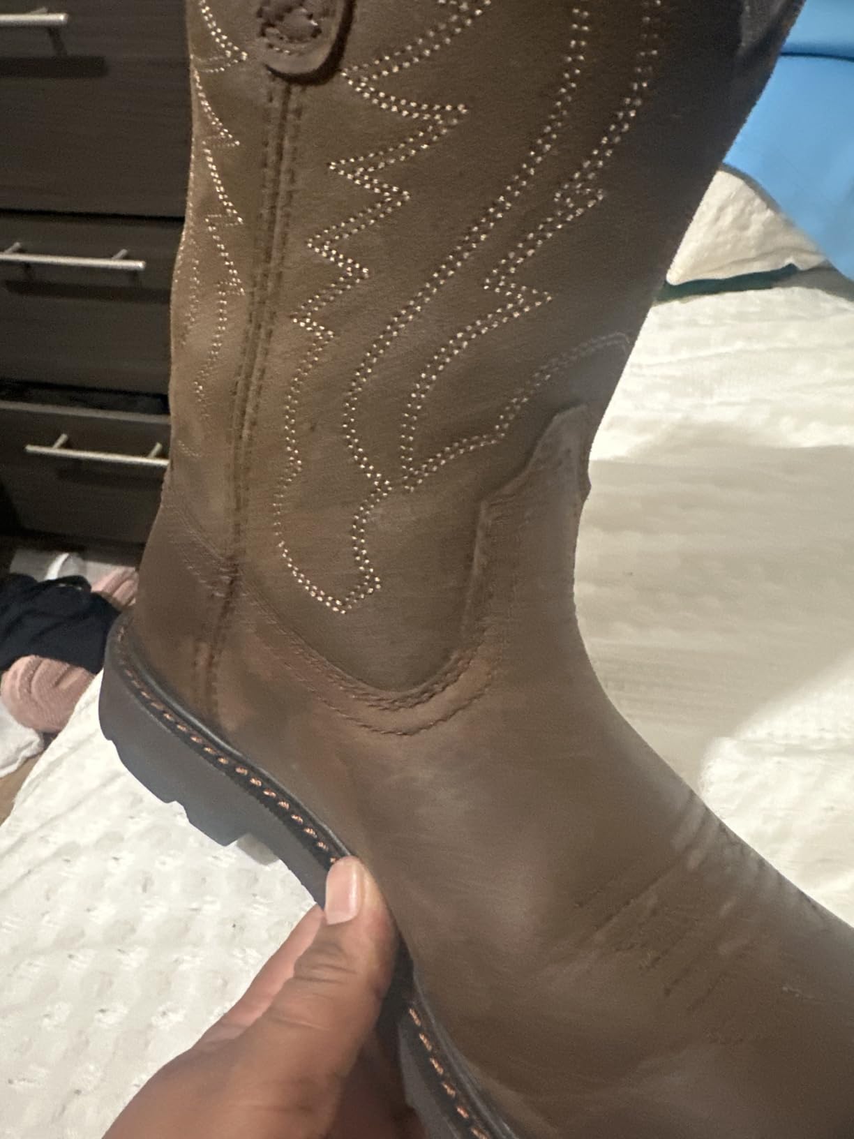 Ariat Groundbreaker Steel Toe Work Boot – Men’s Wide Calf, Western Work Boots customer photo 2