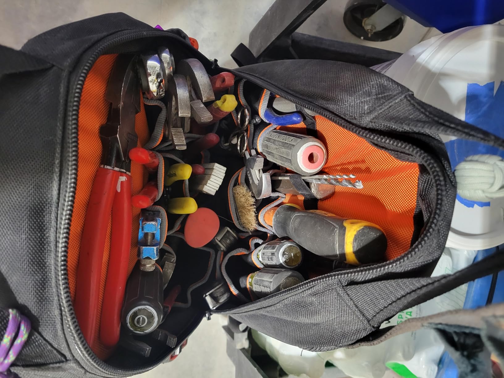 Klein Tools 55421BP-14 Tool Backpack, 39 Pockets, Black/Orange/Gray customer photo 2