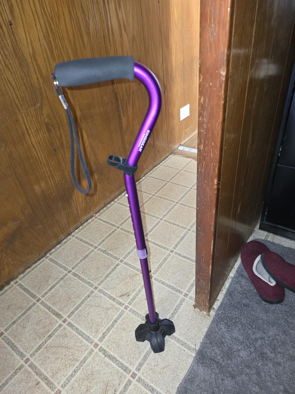 KINGGEAR Self Standing Walking Cane Quad Base for Seniors customer photo 2