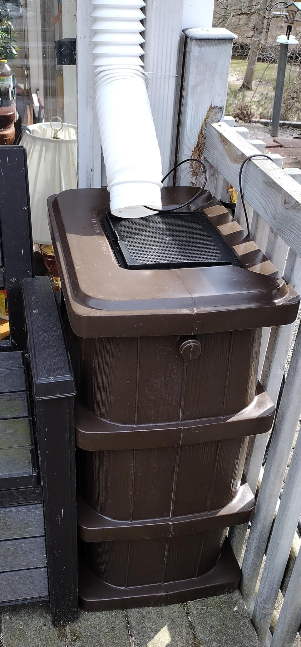 FCMP Outdoor Slim Line Design Rain Barrel, 45 Gallon, Brown customer photo 2