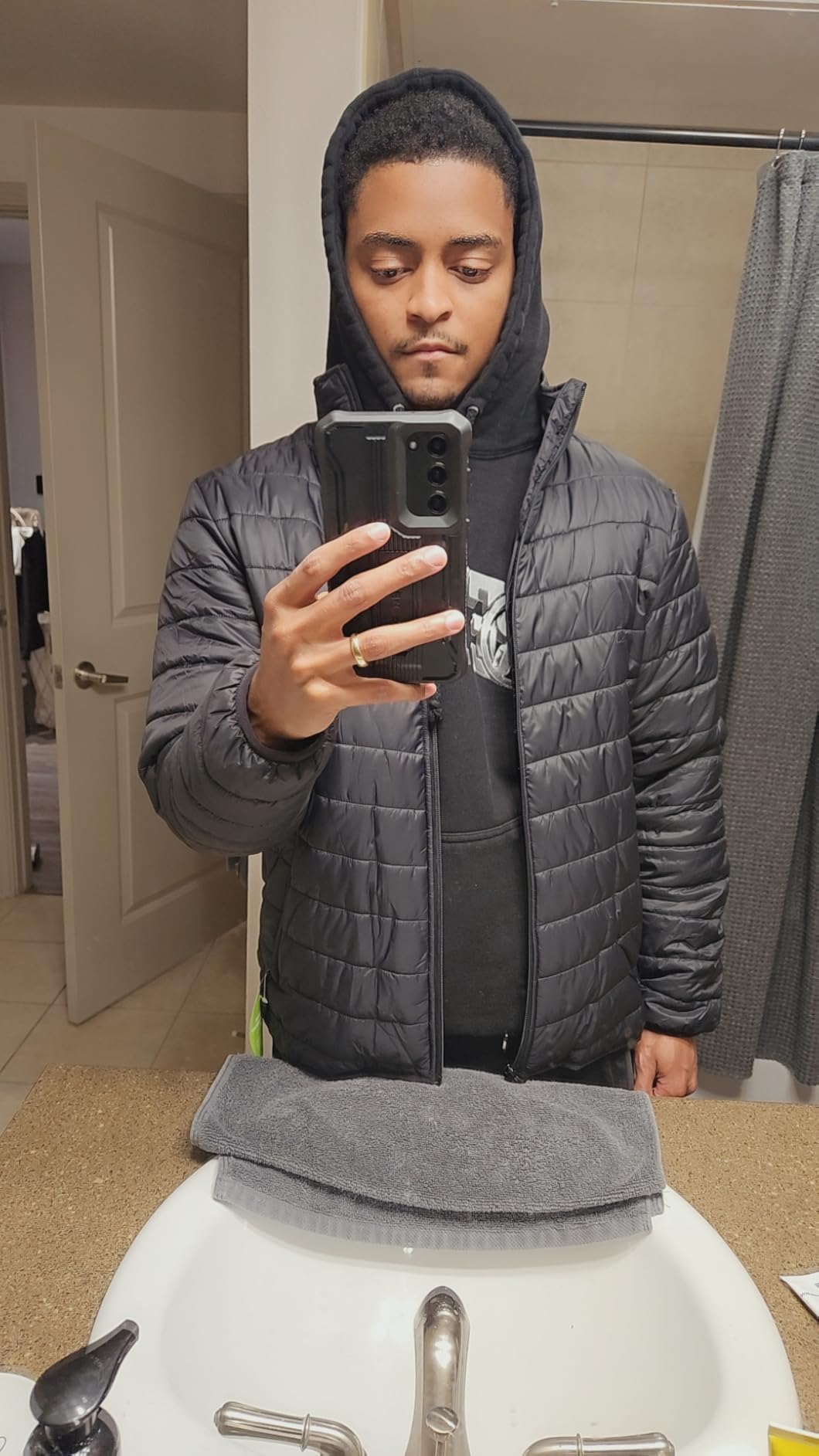 Outdoor Ventures Men's Packable Puffer Jacket Lightweight Winter Puffy Coat customer photo 1