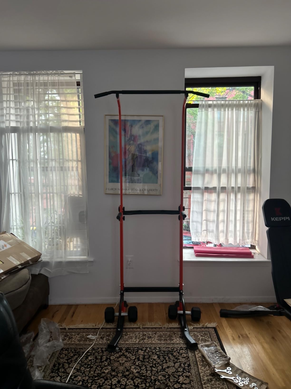 soges Power Tower Pull Up Bar Station, Free Standing Pull Up Rack Dip Station for Home Gym, Height Adjustable Home Strength Training Fitness Workout Equipment customer photo 2