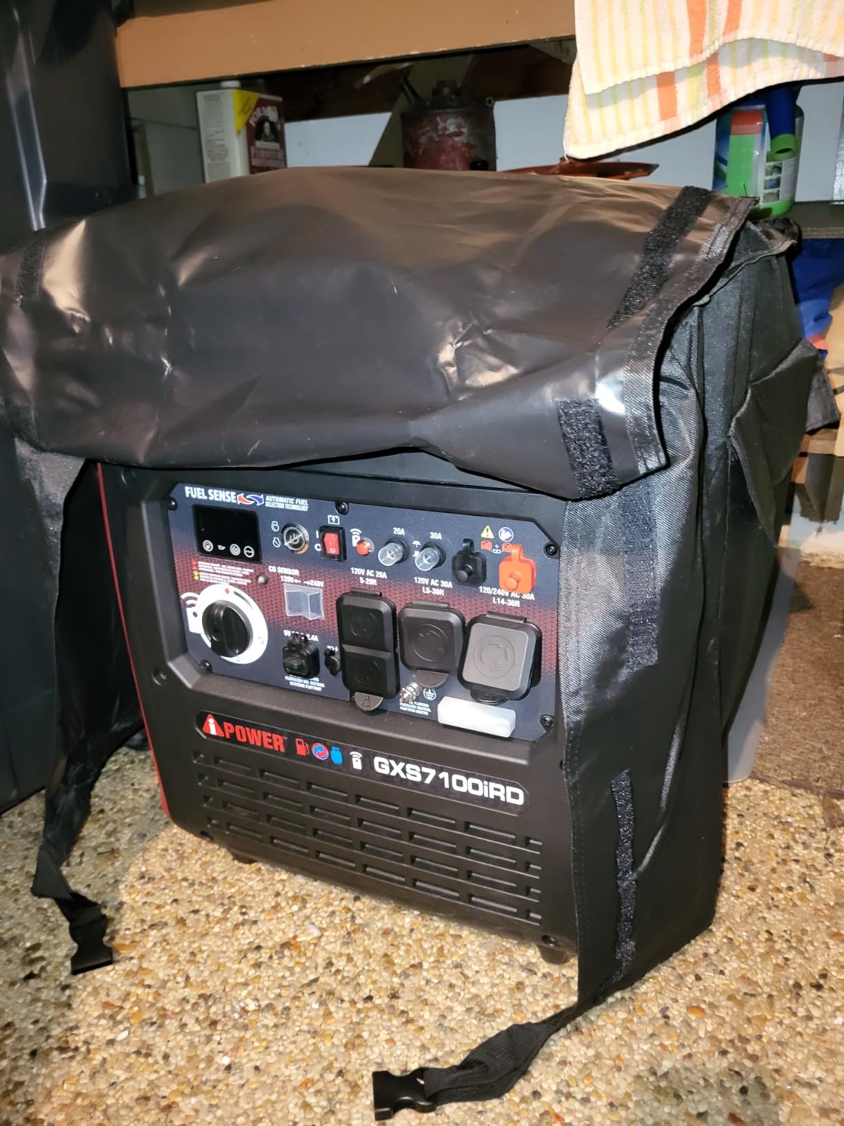 Outdoor Generator Covers Waterproof Heavy Duty 600D Oxford Portable Generator Cover Universal for 5500-15000 Watt Portable Generators ,38x28x30 in customer photo 1