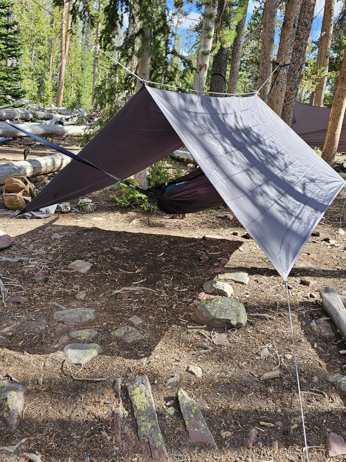 Sunyear Hammock Camping with Rain Fly Tarp and Net, Portable Camping Hammock Double Tree Hammock Outdoor Indoor Backpacking Travel & Survival, 2 Tree Straps,100% Waterproof Black Bundle customer photo 1