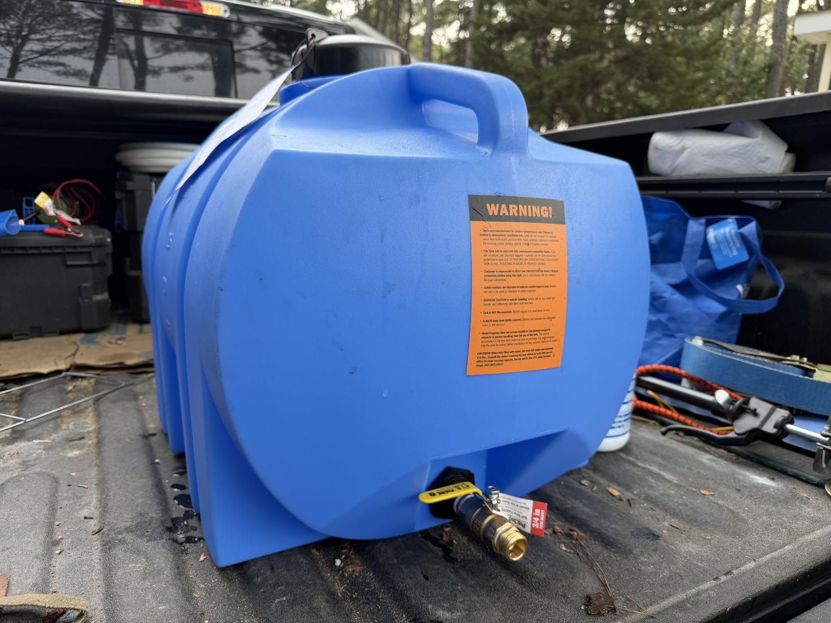 WaterPrepared 35 Gallon Portable Utility Water Tank, Blue customer photo 2