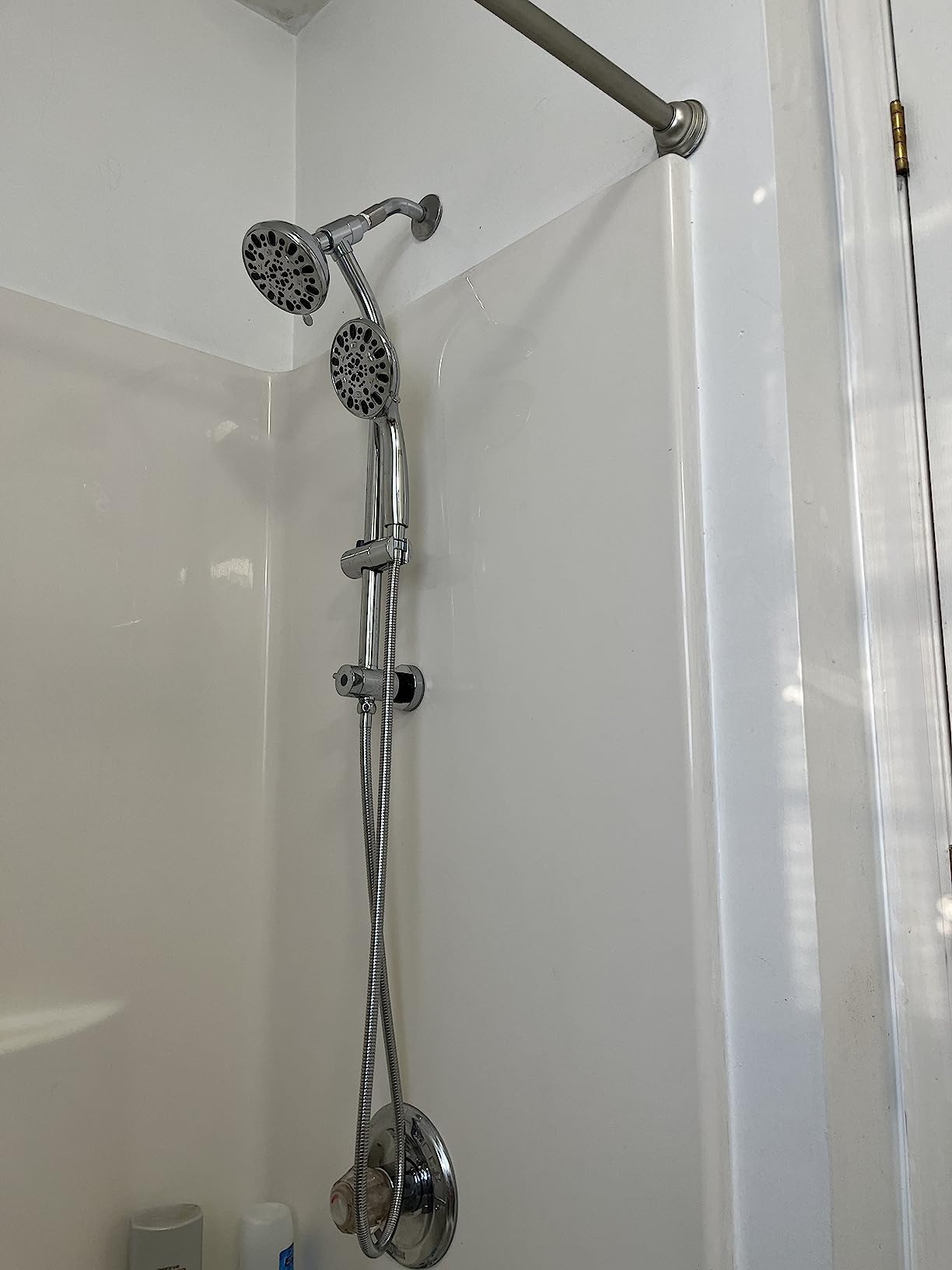 High Pressure 48-Settings Shower Head with Handheld Shower,Drill-Free 3-Way Diverter for Easy Reach,Adjustable Height Slide Bar Dual Shower Head Combo Set - Chrome customer photo 1