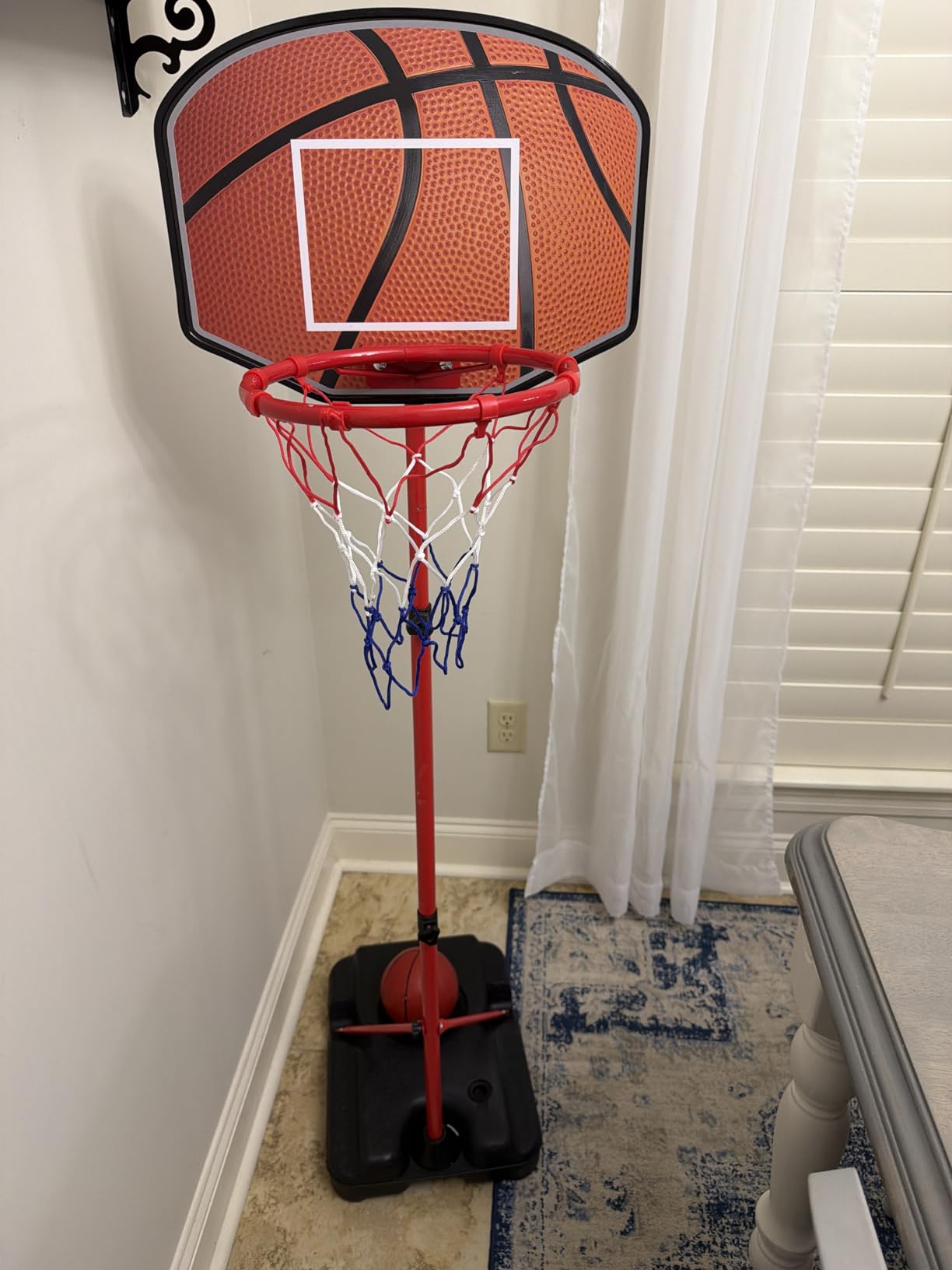 Kids Basketball Hoop for 3 4 5 6 Year Old Stand Adjustable Height 3.5ft-5.3ft Toddler Boy Basketball Hoop Indoor Mini Basketball Hoops Goal Ball Games Toys for Girl Boy Age 3-4 3-5 customer photo 1