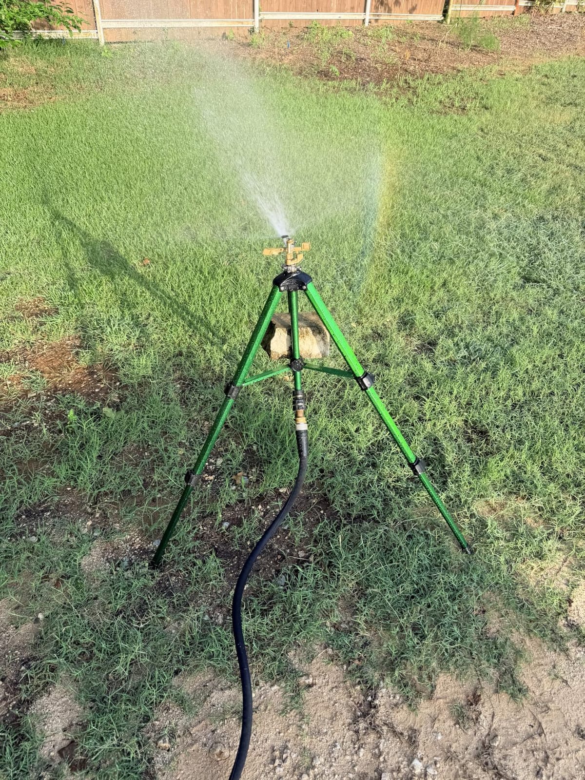 Hourleey Impact Sprinkler on Tripod Base, 2 Pack Heavy Duty Sprinklers for Lawn Yard Garden, 0-360 Degree Large Area Coverage, 3/4 Inch Connector Extension Legs Flip Locks with Brass Head customer photo 1