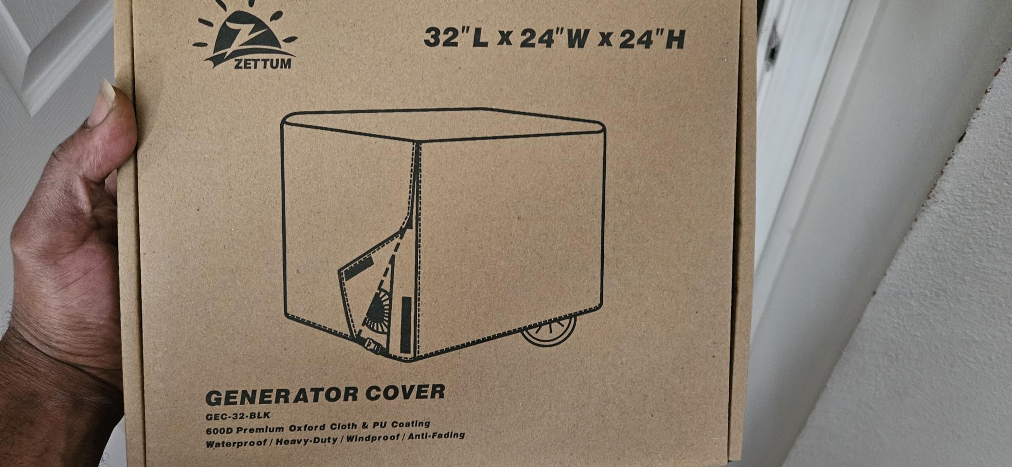 Zettum Generator Cover 32 Inch - 600D Outdoor Generator Covers Heavy Duty Waterproof, Small Outside Equipment Cover for DuroMax, Westinghouse, Champion, Predator, Honda Portable Generator 5000-10000W customer photo 1