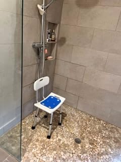 Shower Chair with Back Removable - 2 in 1 Nonslip Shower Stool for Inside Shower, Narrow Bathtub Chair, Adjustable Shower Seat for Seniors, Elderly, Handicap, Disabled (300 lbs), White customer photo 1