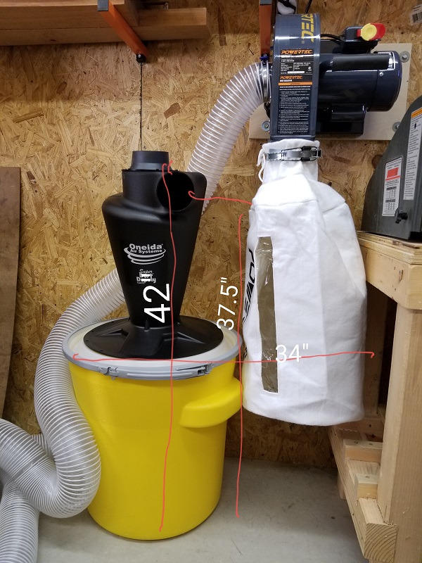 POWERTEC 1 HP Dust Collector with 1 Micron Dust Collector Bags and Mobile Base, Dust Collectors with 800 CFM for Woodworking Dust Collection System (DC1081) customer photo 1