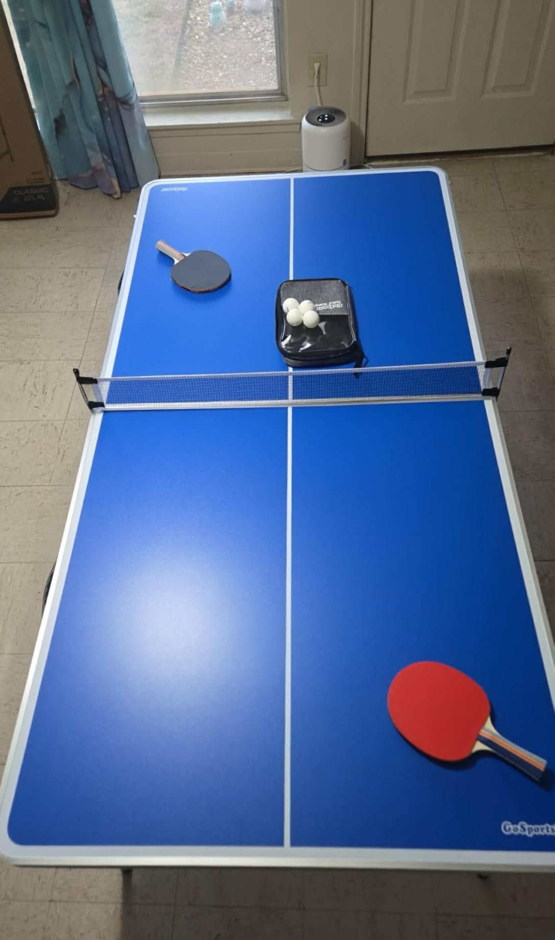 GoSports 6 x 3 ft Mid-Size Table Tennis Table Set with Adjustable Height - Green or Blue customer photo 2