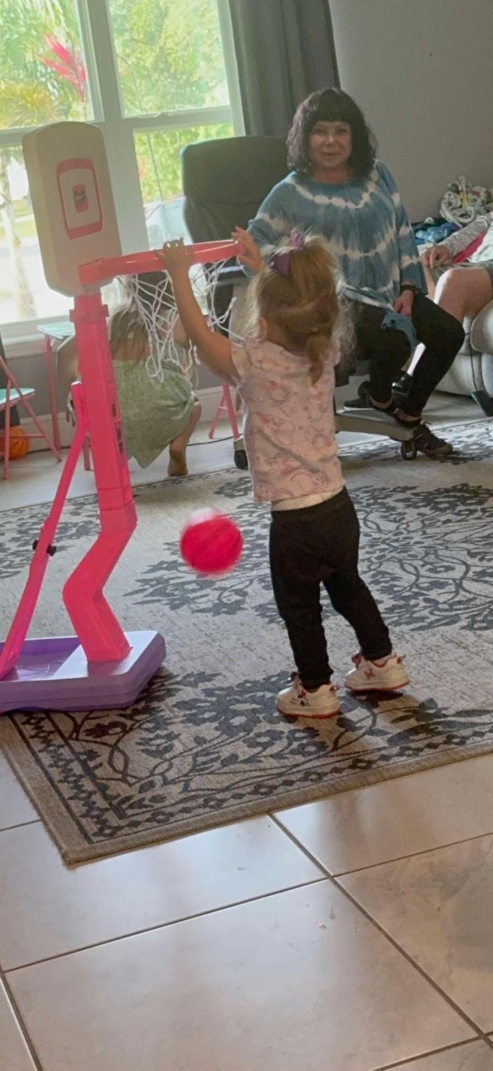 Toddler Pink Basketball Hoop Indoor Outdoor,Adjustable Goal for Kid Ages 3+ customer photo 1