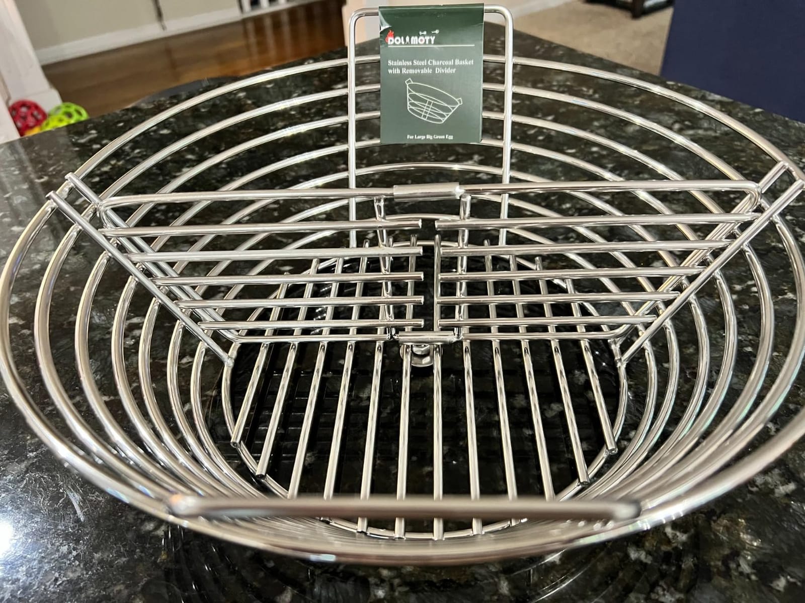 The Accessories for Big Green Egg, Ash Charcoal Basket for Large BGE, Parts for Big Green Egg, Stainless Steel Grill Ash Baskets for The Large(L) BGE and Kamado the Joe Classic(with Divider) customer photo 1