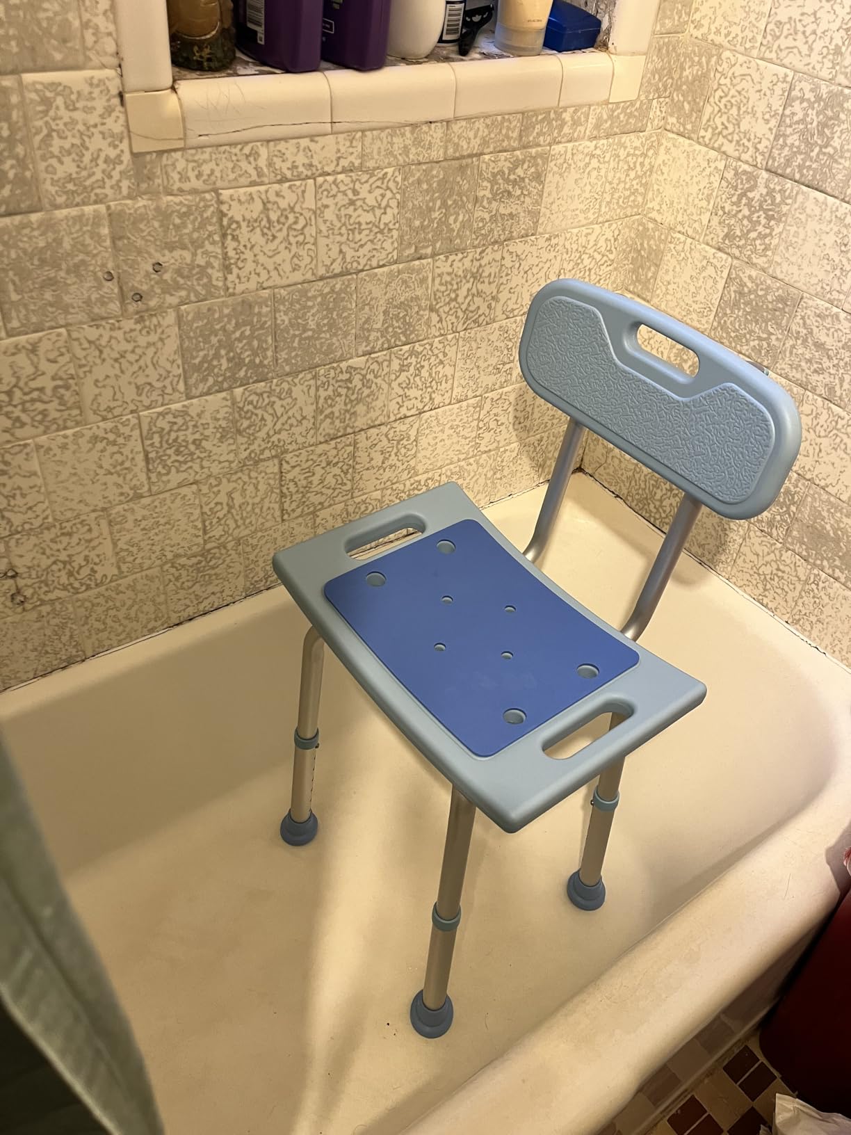 Shower Chair for Inside Shower with Removable Back, Adjustable Shower Stool customer photo 1