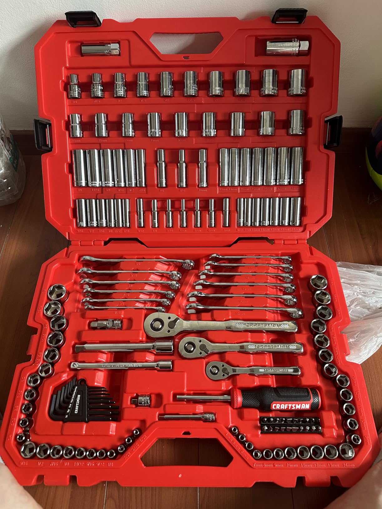 CRAFTSMAN Socket Set, 159 Piece Socket Wrench Set Mechanics Tools 1/4-in., 3/8-in., and 1/2-in(, 6 Point and 12 Point, 90-Tooth (CMMT12125) customer photo 1