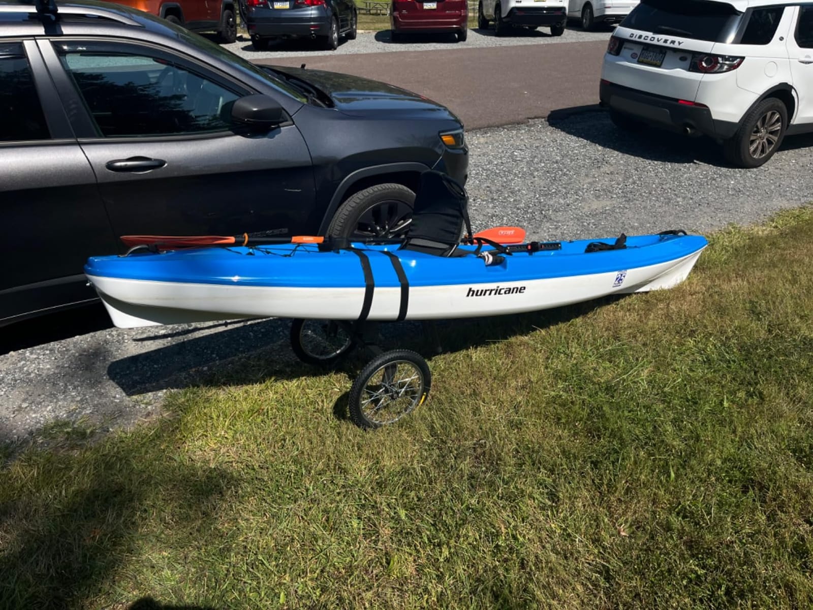 Kayak Beach Cart, SUP Cart,Width Adjustable Universal Canoe Dolly Heavy Duty Kayak Trolley with 16
