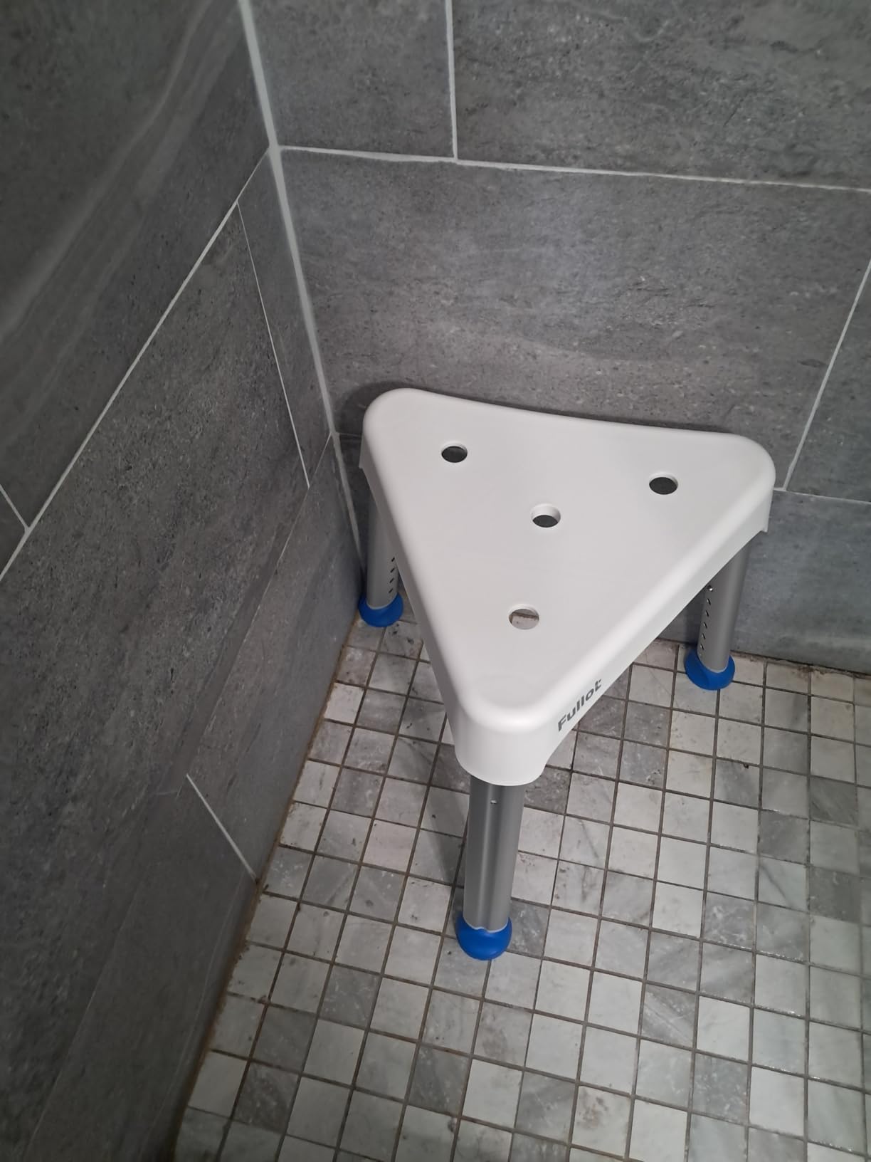 FULLOT Space-Saving Triangular Shower Chair for Inside Shower, 400 lbs customer photo 2