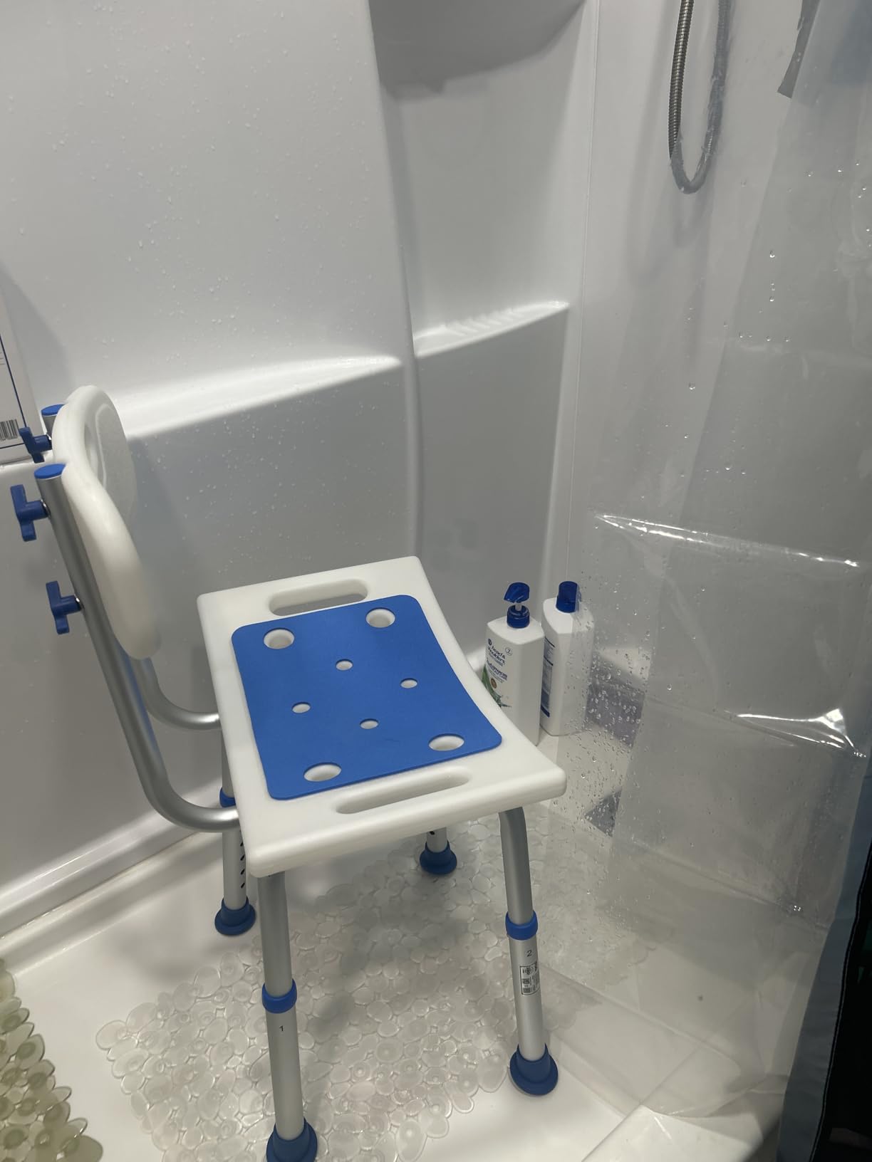 HOMLAND Shower Chair for Inside Shower with Removable Back, Aluminum Frame customer photo 2