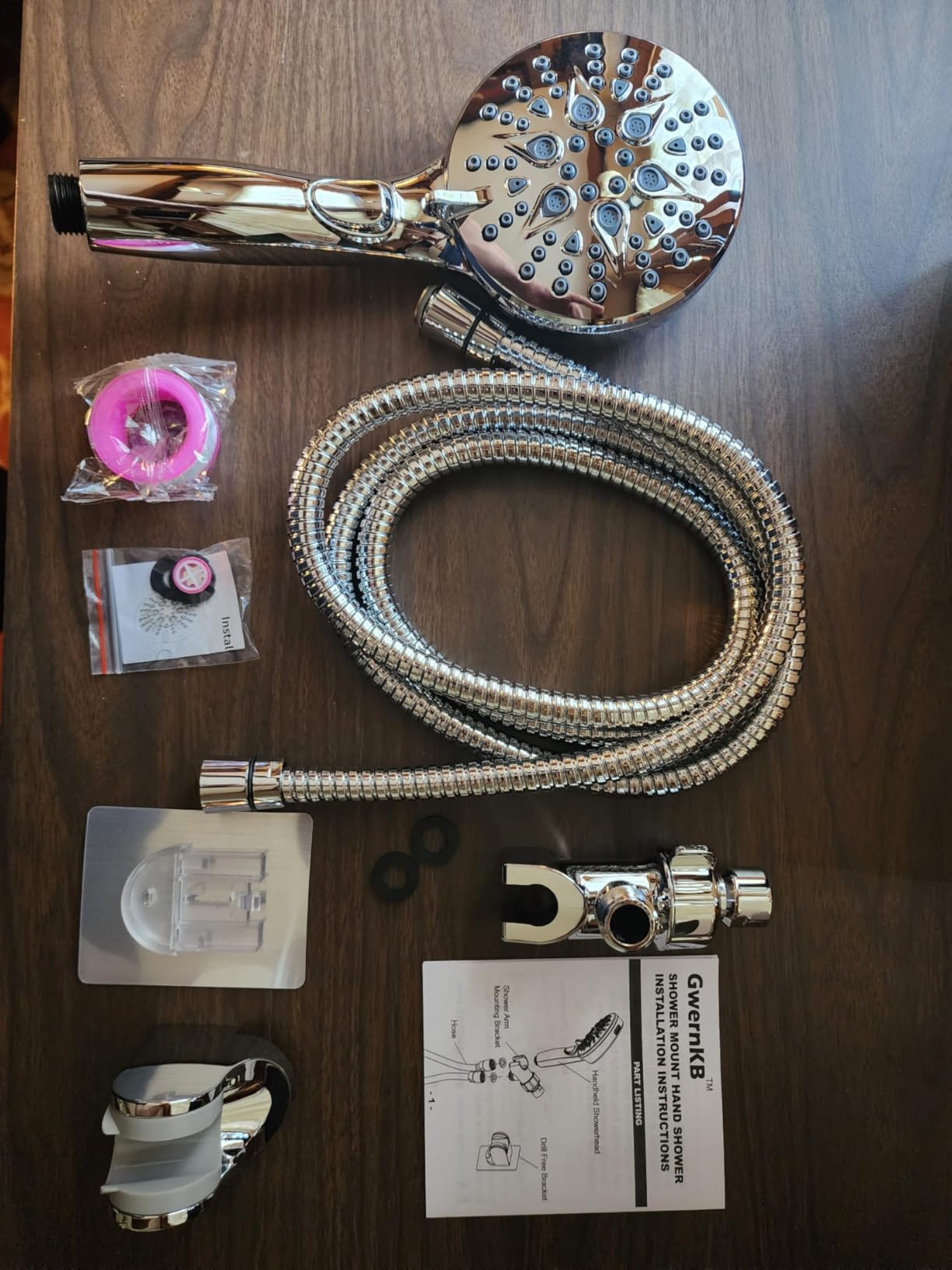 GwernKB Handheld Shower Head with ON OFF Switch & 79in Stainless Steel Hose customer photo 2