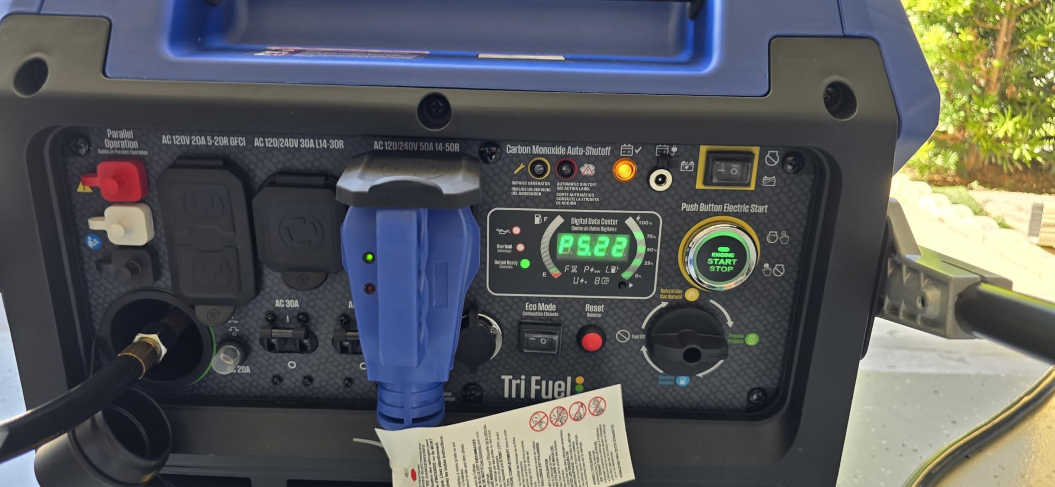 Westinghouse 12000 Peak Watt Tri-Fuel Portable Inverter Generator, Remote Start, Transfer Switch Ready, Gas/Propane/Natural Gas Powered, Low THD, Safe for Electronics, Parallel Capable, CO Sensor customer photo 2