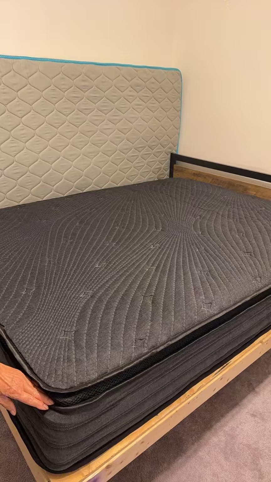 Short Queen Mattress,12 Inch Cooling Gel Memory Foam - Medium Firm Hybrid RV Mattress in a Box,Fiberglass-Free, Soft Knit Cooling Cover, Motion Isolation, CertiPUR-US Certified customer photo 2