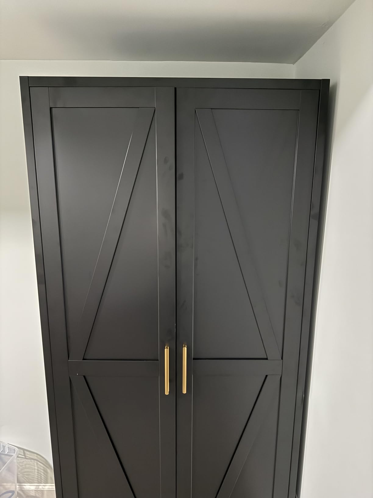 COFaR Metal Armoire Wardrobe Closet with Drawers, 71'' Tall Farmhouse Bedroom Armoires with Doors, Freestanding Steel Wardrobe Cabinet Coat Closet for Bedroom Home Office Garage, Peacock Blue customer photo 2