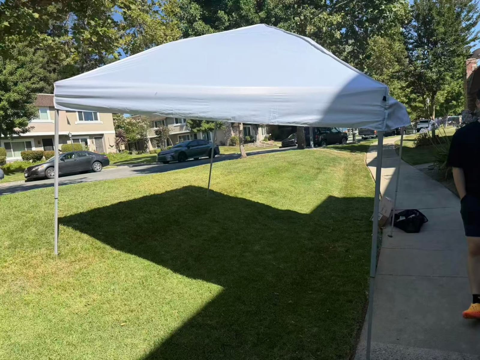 SANWAY 10x10 Pop Up Canopy Tent, One Push One Person Setup, Silver White customer photo 1