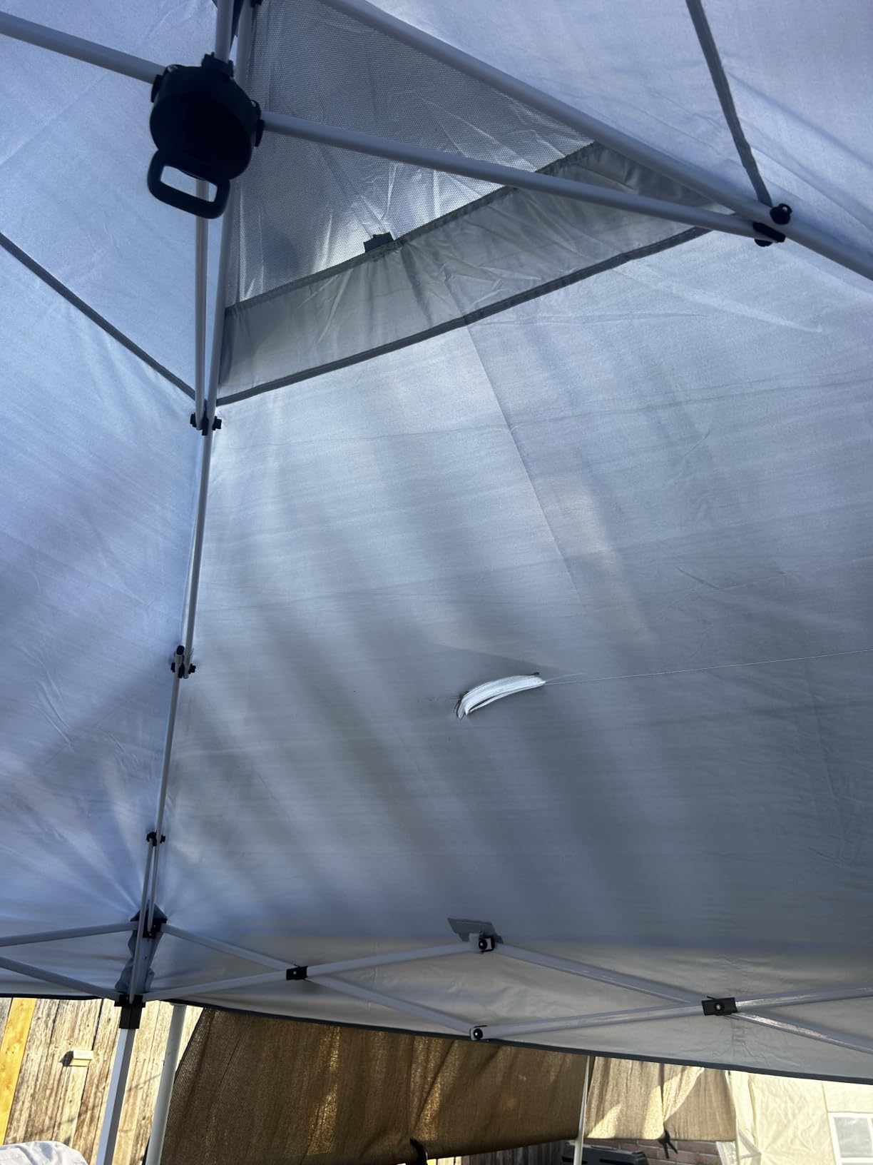 Nazhura 10' x 10' Pop Up Canopy Tent with Sand Weight Bag, Freestanding Sun Shelter for Picnic and Camping, One Person Setup and Height Adjustable (Green Stripe) customer photo 2